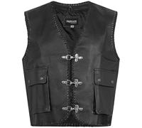 PAULGOS Lederweste Weste Kutte Leder Biker Rocker Motorrad Clubweste Bikerweste Motorradweste Schwarz BW5 (DE/NL/SE/PL, Alphanumerisch, L, Regular, Regular, Schwarz)