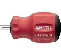 PB Swiss Tools Reifenventil Schraubendreher PB 8197.V-10 | 100% Swiss Made | Stubby Werkzeug für Standardventile an PKW, LKW, Motorrad, Fahrrad, Elektroauto, Klimaanlage, Klinge Ø 4,5 mm