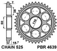 PBR Kettenrad Alu gehärtet - 525, 39 Zähne
