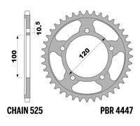 PBR Kettenrad gehärtet C45 Stahl - 525 - 41 Zähne