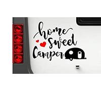 Pegatina Promotion Home Sweet Camper mit Herzen ca 25cm Hochwertiger Wohnmobil Aufkleber Camper Wohnwagen Womo Mobile Home Camping Aufkleber UV beständig wetterfest