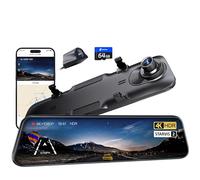 Pelsee S12 Pro 12" Spiegel Dashcam Mit STARVIS 2 Sensor, 4K Dashcam Auto Vorne Hinten Mit 5,8 GHz WiFi, Touchscreen Rückspiegel Rückfahrkamera Mit ADAS & BSD, GPS, Farb-Nachtsicht, 64GB Karte