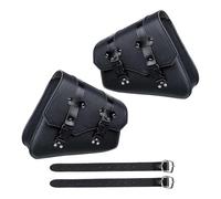 Penlimly Retro Motorrad Seitentasche aus Leder, 2 wasserdichte Satteltaschen, Abnehmbar mit Großem Kapazitätsset, Aufbewahrungstasche, Motorradzubehör, Schwarz