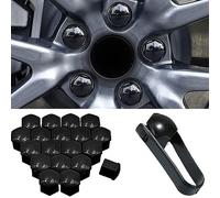 PERTID 20 Stücke Auto Radmutterkappen für Hyun-dai IX20 IX25 IX35, Sechskant Radschrauben Radmutter Kappen Schutz Abdeckungen Kunststoff Anti Rost,A/Black-21mm