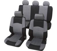 PETEX Sitzbezug-Set Classic – Universal, 17-teilig, Polyester, Schwarz/Grau