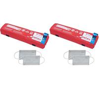 Petex 43999712 Kombitasche p l u s mit Klettband best. aus EURO-Warndreieck, Verbandstofffüllung und Sicherheitsweste, rot (Packung mit 2)
