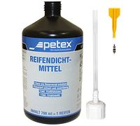 Petex Reifendichtmittel Inhalt 700 ml inkl. Einfülldeckel, Ventilausdreher mit Flügel, Ersatzventil