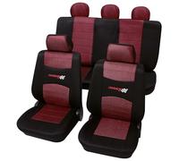 PETEX Auto Sitzbezüge Universal Komplett Set 11-teilig - Carbon rot, Eco Class mit SAB 1 Vario