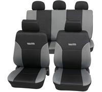 PETEX Auto Sitzbezüge Universal Komplett Set 11-teilig - Wave grau, Eco Class mit SAB 1 Vario