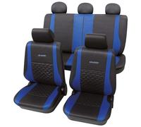 PETEX Auto Sitzbezüge Universal Komplett Set 17-teilig - Exclusive blau, Eco Class mit SAB 1 Vario Plus