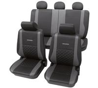 PETEX Auto Sitzbezüge Universal Komplett Set 17-teilig - Exclusive grau, Eco Class mit SAB 1 Vario Plus