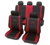 PETEX Auto Sitzbezüge Universal Komplett Set 17-teilig - Exclusive rot, Eco Class mit SAB 1 Vario Plus