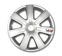 PETEX RB540215 Radzierblendenset VR Silber Größe 15 Zoll Doppelt Lackiert ABS