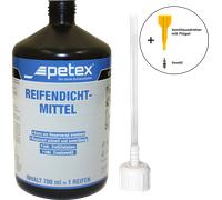 Petex Reifendichtmittel Inhalt 700 ml inkl. Einfülldeckel, Ventilausdreher mit Flügel, Ersatzventil