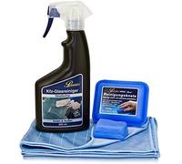 Petzoldts Spezial Kfz-Glasreinigungsset, mit Reinigungsknete, Autoglasreiniger und fusselfreiem Microfasertuch, für Auto, Wohnmobil, Caravan, Boot