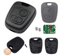 Peugeot 2X Schlüssel Gehäuse Ersatz Funk Fernbedienung 206 207 306 307 EXPERT Boxer + 4X Taster Mikrotaster Autoschlüssel Neu