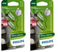 PHILIPS 12961LLECOB2 LongLife EcoVision W5W Signallampe 12961LLECOB2, 2er Blister (Packung mit 2)