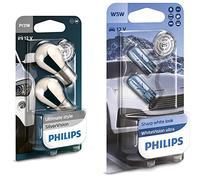 Philips automotive lighting 12496SVB2 Kugellampe PY21W SilverVision & WhiteVision ultra W5W Signallampe, Doppelblister, 35484330, Double blister