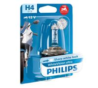 PHILIPS H4 Xenon WhiteVision Ultra Moto 12V 55W 4200K Motorradscheinwerferlampen