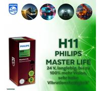 PHILIPS MASTER LIFE 24V LKW Lampen H1 H3 H4 H7 H11 langlebig Premium Birne