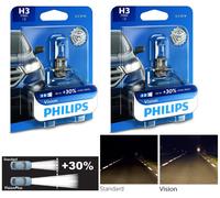 Philips Vision 30% H3 55W Zwei Glühbirnen DRL Daytime Licht Seite Ersetzen Lager