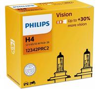 Philips Vision DuoPack H4 Halogen bis zu 30% mehr Licht 60/55W 12V Autolampen