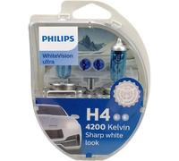 PHILIPS WhiteVision ultra H1 / H4 / H7 Duo Box + 2 x W5W Glühlampen -nach Wahl-