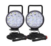 PICAA 2tlg 4 Zoll LED Arbeitsscheinwerfer mit Magnetfuß, Rund 42W Led Spotlicht Lightbar Auto Offroad 4x4 LKW Traktor 12V 24V Zusatzscheinwerfer