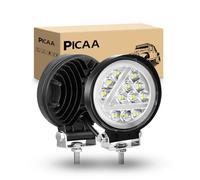 PICAA LED Arbeitsscheinwerfer, 2 Stück 4.1 Zoll 36W 12V 24V Doppelfarben Weiß & Amber led zusatzscheinwerfer, Punktstrahl Nebel Offroad Fahrleuchten für Traktor, Lkw, Pkw, ATV für Gelände Fahrten