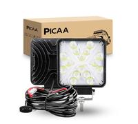 PICAA LED Arbeitsscheinwerfer, 2 Stück 4.1 Zoll 48W 12V 24V Doppelfarben Weiß & Amber led zusatzscheinwerfer mit Kabelbaum, Offroad Fahrleuchten für Traktor, Lkw, Pkw, ATV für Gelände Fahrten