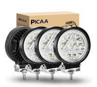 PICAA LED Arbeitsscheinwerfer, 4 Stück 4.1 Zoll 36W 12V 24V Doppelfarben Weiß & Amber led zusatzscheinwerfer, Punktstrahl Nebel Offroad Fahrleuchten für Traktor, Lkw, Pkw, ATV für Gelände Fahrten