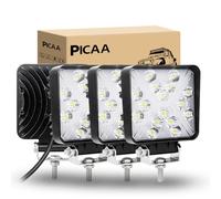 PICAA LED Arbeitsscheinwerfer, 4 Stück 4.1 Zoll 48W 12V 24V Doppelfarben Weiß & Amber led zusatzscheinwerfer, Punktstrahl Nebel Offroad Fahrleuchten für Traktor, Lkw, Pkw, ATV für Gelände Fahrten