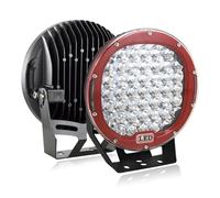 PICAA Rot 2x Rund LED Arbeitsscheinwerfer, 9 Zoll 225W Led Scheinwerfer Spotlicht 12V 24V für Auto Offroad 4X4 Traktor LKW SUV Boot, 6000K Weiß Zusatzscheinwerfer