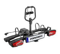 PINNAMAX EBike Fahrradträger für 2 Fahrräder - Falt- und Kippbarer Heckträger für die Anhängerkupplung bis 60 kg - Fahrradheckträger mit Diebstahlschutz, Rücklicht & Nummernschildhalter (TB-603-2)