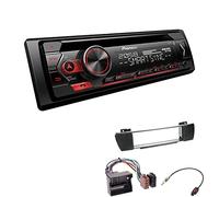 Pioneer DEH-S320BT 1-DIN Autoradio Bluetooth CD-Tuner USB Spotify inkl. Einbauset passend für BMW X3 2004-2010 schwarz mit OEM Navi