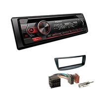 Pioneer DEH-S320BT 1-DIN Autoradio Bluetooth CD-Tuner USB Spotify inkl. Einbauset passend für Citroen C1 2005-2010 schwarz