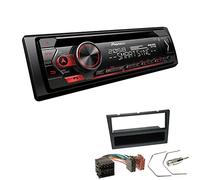Pioneer DEH-S320BT 1-DIN Autoradio Bluetooth CD-Tuner USB Spotify inkl. Einbauset passend für Opel Meriva 2003-2010 Charcoal