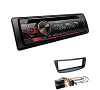Pioneer DEH-S320BT 1-DIN Autoradio Bluetooth CD-Tuner USB Spotify inkl. Einbauset passend für Peugeot 107 2005-2014 schwarz