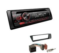 Pioneer DEH-S320BT 1-DIN Autoradio Bluetooth CD-Tuner USB Spotify inkl. Einbauset passend für Peugeot 306 1993-2001 schwarz