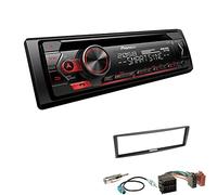 Pioneer DEH-S320BT 1-DIN Autoradio Bluetooth CD-Tuner USB Spotify inkl. Einbauset passend für Renault Megane II 2003-2009 schwarz