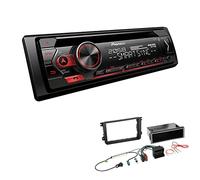 Pioneer DEH-S320BT 1-DIN Autoradio Bluetooth CD-Tuner USB Spotify inkl. Einbauset passend für Skoda Octavia II Facelift 2009-2013 schwarz