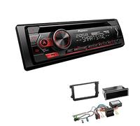 Pioneer DEH-S320BT 1-DIN Autoradio Bluetooth CD-Tuner USB Spotify inkl. Einbauset passend für Skoda Roomster Roomster Praktik ab 2006 schwarz inkl Canbus