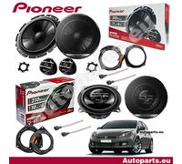 Pioneer Kit 6 Lautsprecher 2-Wege Koaxial Schwarz 6,5" 4Ω für Fiat Bravo 2006