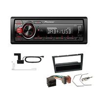 Pioneer MVH-130DAB 1 DIN Media Autoradio DAB+ Short Body USB AUX passend für Opel Corsa C 2000-2004 Charcoal