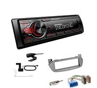 Pioneer MVH-330DAB 1 DIN Autoradio DAB+ Bluetooth USB AUX passend für Nissan Pixo 2006-2013 Silber