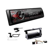 Pioneer MVH-330DAB 1 DIN Autoradio DAB+ Bluetooth USB AUX passend für Volkswagen VW Caddy III ab 2003 Piano Black inkl Canbus