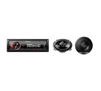 Pioneer MVH-330DAB-AN, 1DIN Autoradio mit RDS und DAB+ & TS-G1330F 3-Weg-Koaxiallautsprecher für Autos (250 W), 13 cm