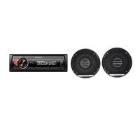 Pioneer MVH-330DAB-AN, 1DIN Autoradio mit RDS und DAB+, USB, AUX-Eingang & TS-G1020F 2-Weg-Koaxiallautsprecher für Autos (210 W)