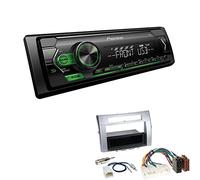 Pioneer MVH-S120UBG 1-DIN Autoradio mit grüner Beleuchtung und USB kompatibel mit Android-Smartphones inkl. Einbauset passend für Toyota Corolla Verso 2004-2009 Silber