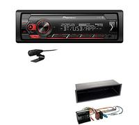 Pioneer MVH-S320BT 1-DIN Bluetooth Autoradio USB FLAC Spotify mit Einbauset passend für Peugeot 207 2006-2009 schwarz